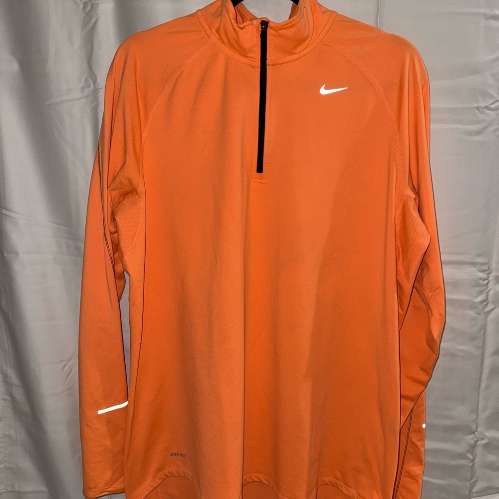 Nike Orange Performance Jacket with Quarter-Zip